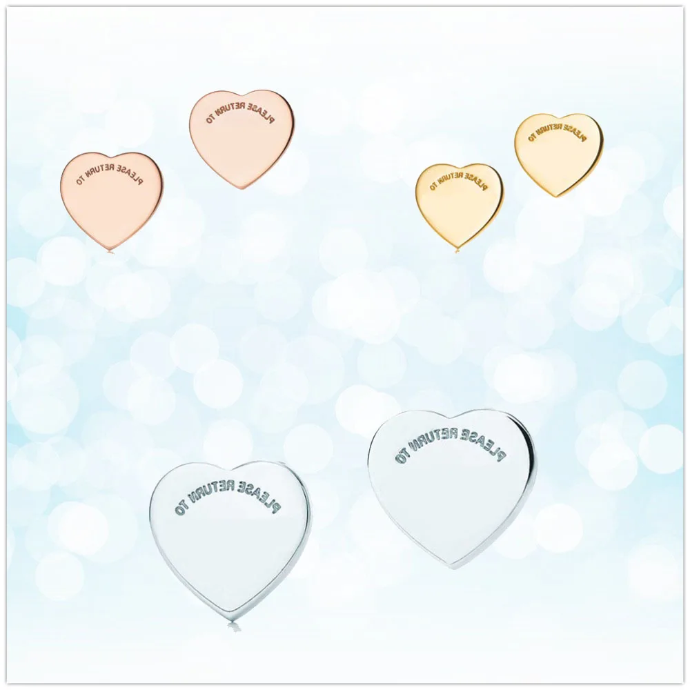 1:1 100% 925 Silver Rose and Gold Heart Earrings Fashion Festival Gift for Close Friends 
1:1 100% 925 Silver Rose and Gold Heart Earrings Fashion Festival Gift for Close Friends