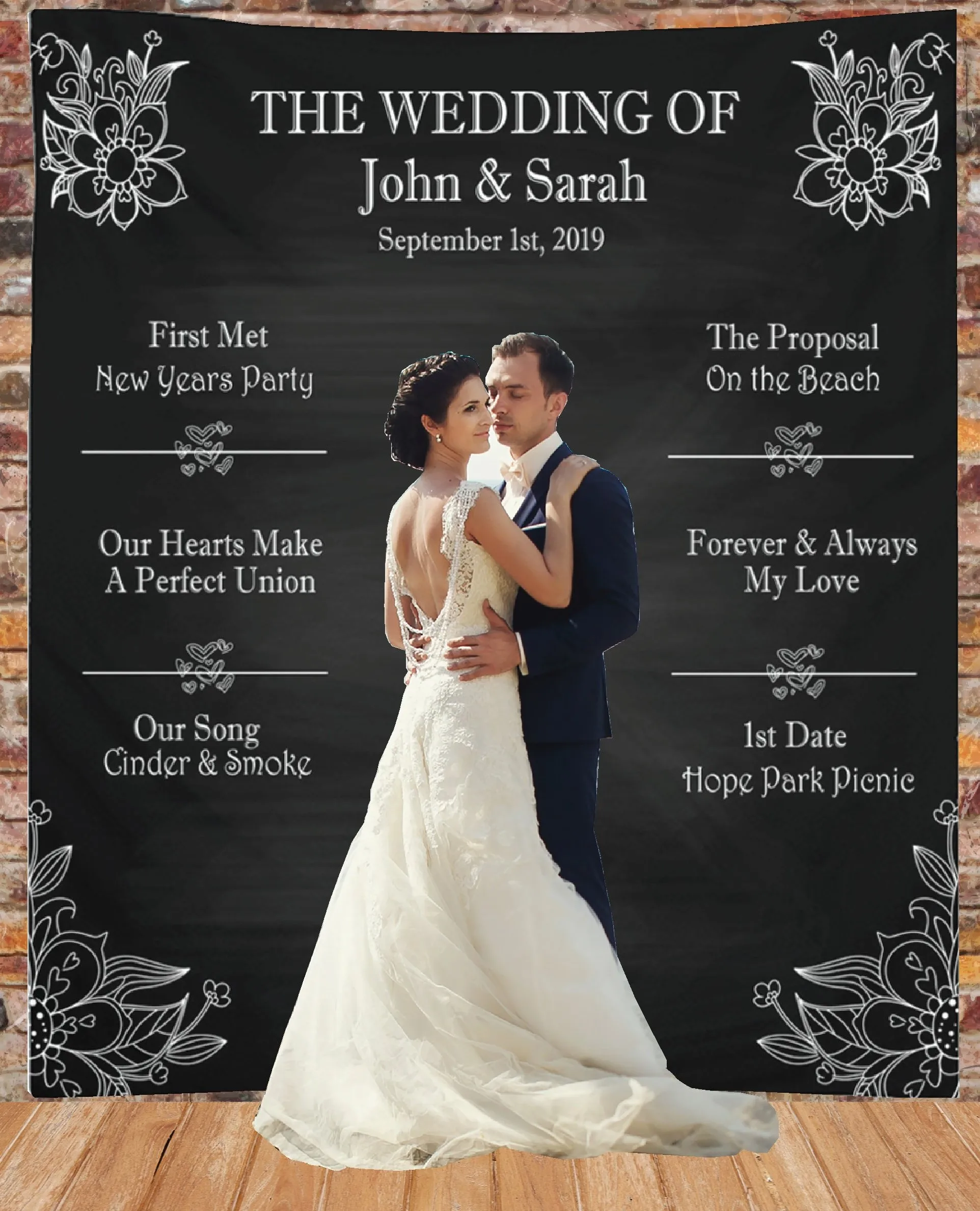 

Custom Black Chalkboard Bridal Shower Banner background High quality Computer print wedding backdrops