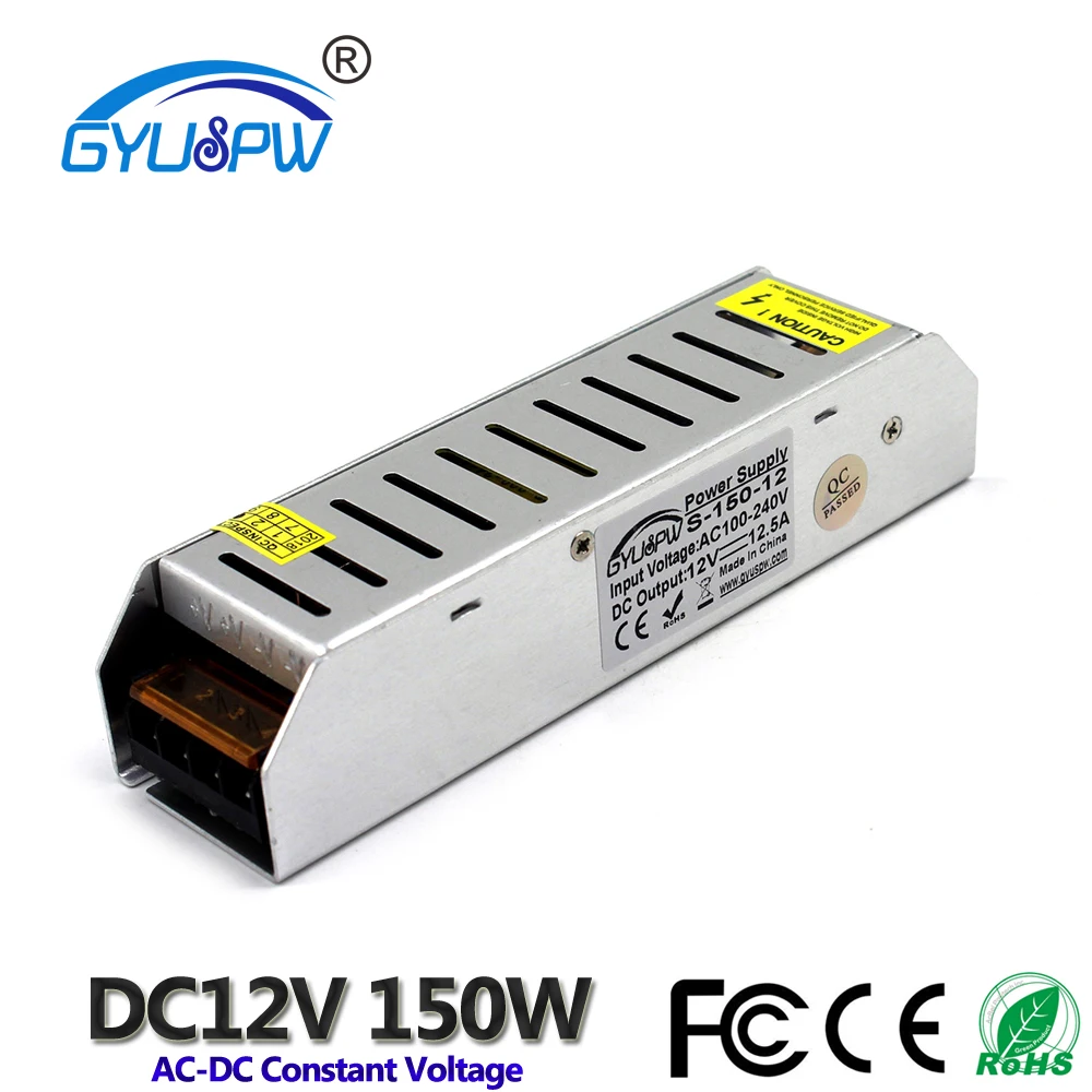 DC Power Supply 12V Voltage Transformer AC100V-240V to DC12V 150W 12.5A Power Adapter for LED billboard dispaly strip Light CCTV
DC Power Supply 12V Voltage Transformer AC100V-240V to DC12V 150W 12.5A Power Adapter for LED billboard dispaly strip Light CCTV