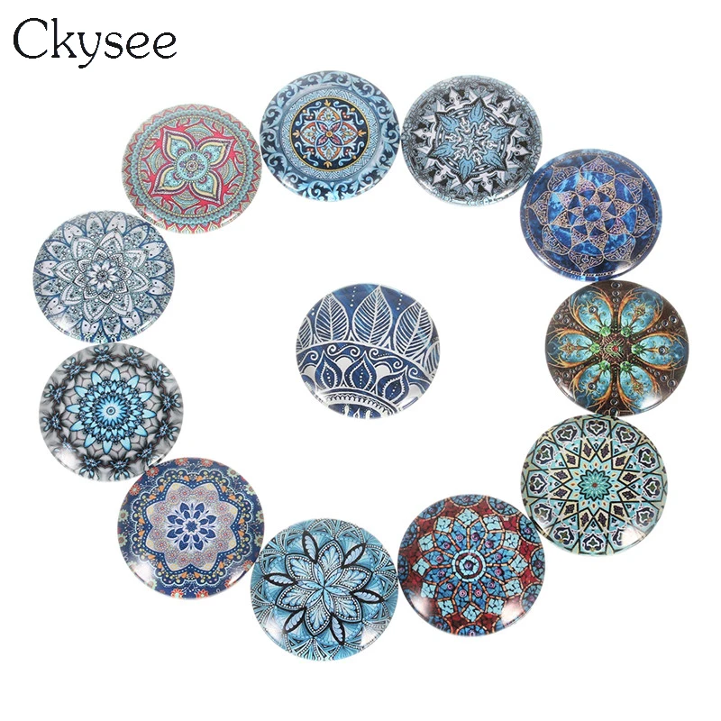 

Ckysee 12mm 18mm 20mm 25mm Vintage Flower Photo Glass Cabochon Cameo Round Cabochons For Base Setting Jewelry Makings