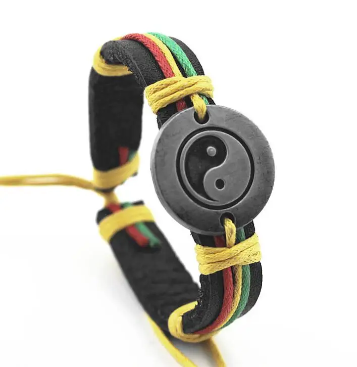 Cool Boy men women's Taoism Tai Chi Yin Yang Gossip leather bracelet Carving resin leather bracelet hand Adjustable hemp rope
Cool Boy men women's Taoism Tai Chi Yin Yang Gossip leather bracelet Carving resin leather bracelet hand Adjustable hemp rope