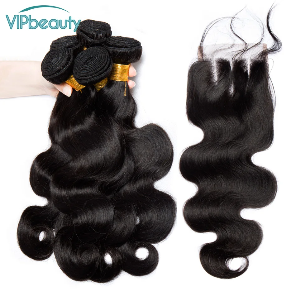 Vipbeauty Body Wave 3 Bundles with Closure remy Brazilian Hair Extension 1B Human Hair with Closure 4*4 Free Shipping
Vipbeauty Body Wave 3 Bundles with Closure remy Brazilian Hair Extension 1B Human Hair with Closure 4*4 Free Shipping