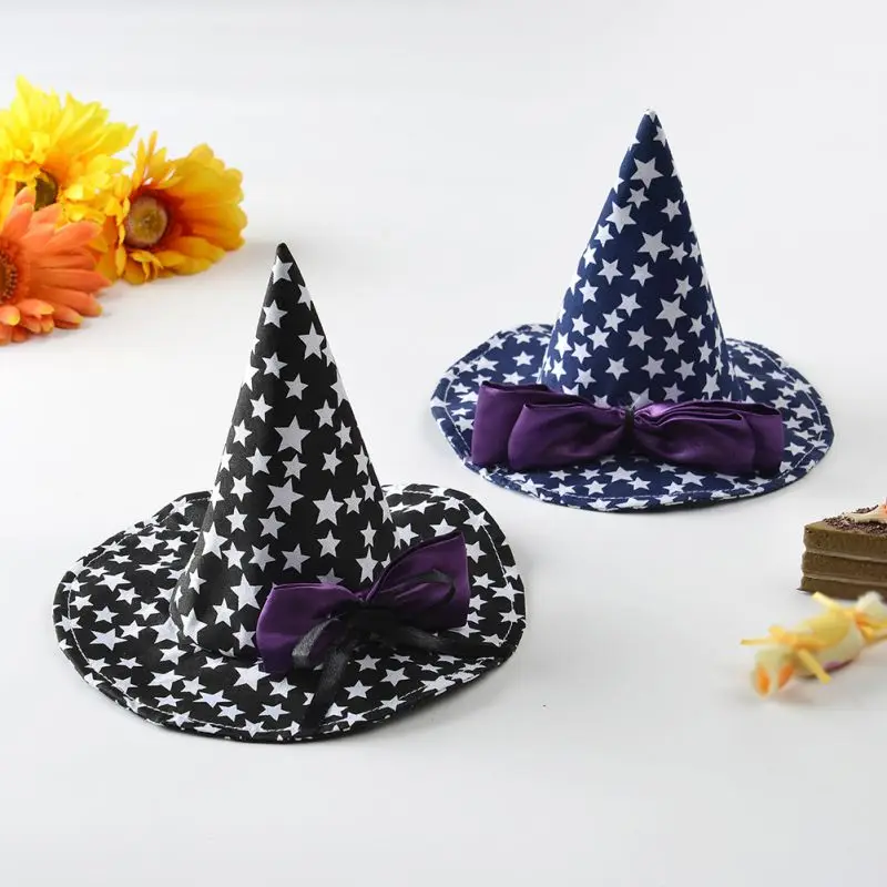 Halloween Cute Stars Dog Cat Print Cap Witch Hat with Bowknot for Halloween Party Halloween Pet Supplies for Small Medium Pets
Halloween Cute Stars Dog Cat Print Cap Witch Hat with Bowknot for Halloween Party Halloween Pet Supplies for Small Medium Pets