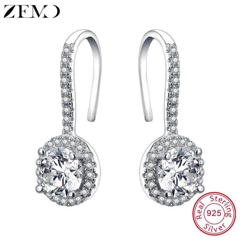 ZEMO 925 Silver Drop Earrings AAA Cubic Zirconia Earring for Women Statement Dangle Earring Silver Jewelry brincos 2019
ZEMO 925 Silver Drop Earrings AAA Cubic Zirconia Earring for Women Statement Dangle Earring Silver Jewelry brincos 2019