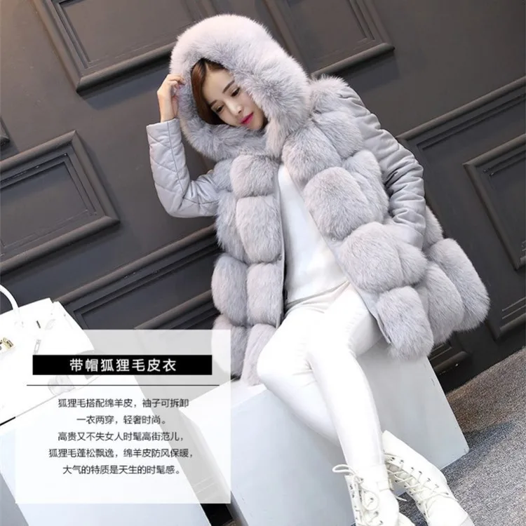 Фото Съемный рукав жилет с капюшоном зимнее пальто толстый теплый женский зимний E71 |