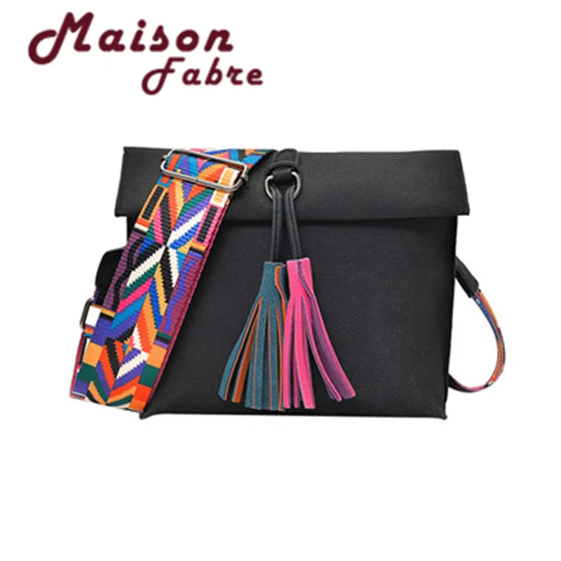 Maison Fabre Women Nylon Scrub Shoulder Bag Colorful wide straps Messenger Satchel Tote Tassel Crossbody Bag
Maison Fabre Women Nylon Scrub Shoulder Bag Colorful wide straps Messenger Satchel Tote Tassel Crossbody Bag