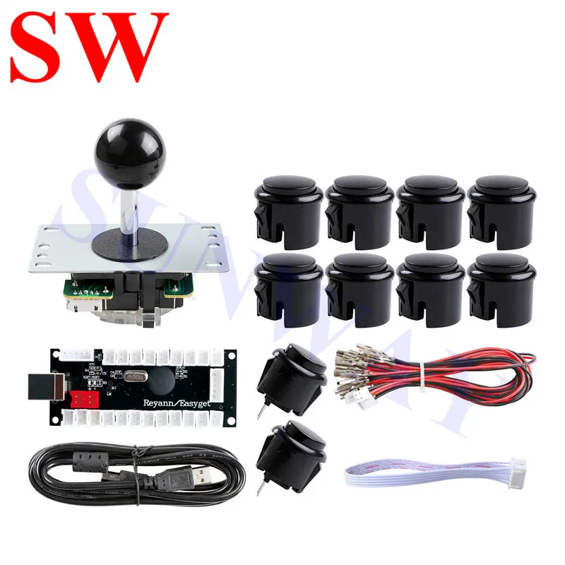 DIY arcade joystick handle kit set with 5 pin Arcade Joystick +24mm & 30mm push button + Raspberry Pi Retro Game Controller Part
DIY arcade joystick handle kit set with 5 pin Arcade Joystick +24mm & 30mm push button + Raspberry Pi Retro Game Controller Part