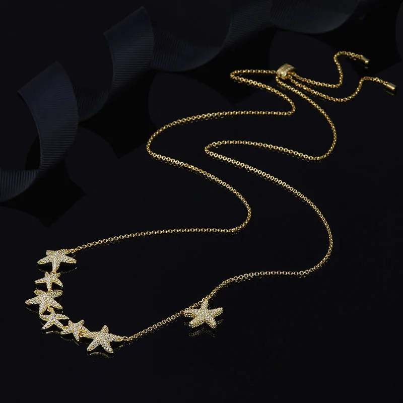SLJELY with Brand Logo 925 Sterling Silver Yellow Gold Color Multi Starfish Pendant Necklace Cubic Zirconia Stones Women Jewelry
SLJELY with Brand Logo 925 Sterling Silver Yellow Gold Color Multi Starfish Pendant Necklace Cubic Zirconia Stones Women Jewelry