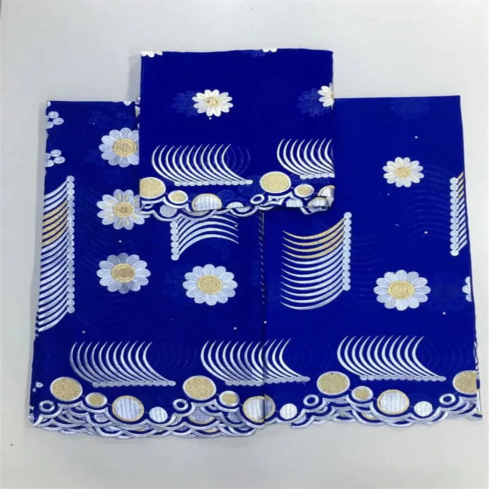 New Style Royal Blue African Flower Embroidery Laces 7 Yards India Bazin Riche Getzner Lace Fabric With Blouse X255-01
New Style Royal Blue African Flower Embroidery Laces 7 Yards India Bazin Riche Getzner Lace Fabric With Blouse X255-01