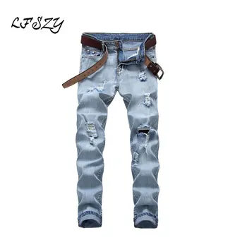 2019 New Fashion Men's Stretch jeans Men's Hole Light color Sslim Large size Washed Denim trousers More Size 28-40 42
2019 New Fashion Men's Stretch jeans Men's Hole Light color Sslim Large size Washed Denim trousers More Size 28-40 42