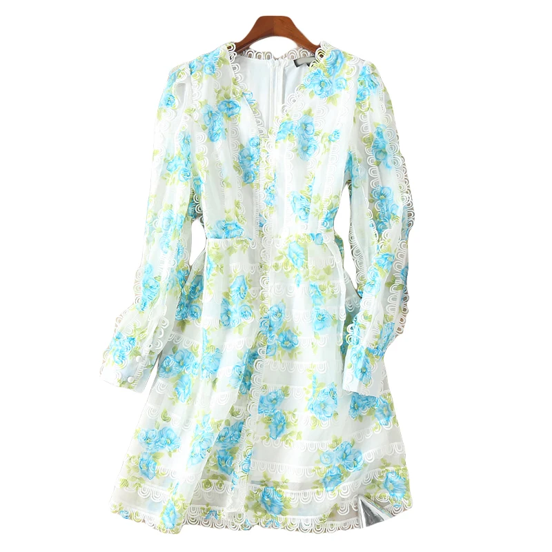 XF High-Quality Fashion Designer Runway Summer Women'S V-Neck Lantern Cuff Spin Printing Cascade Floral Print Slim Dress
XF High-Quality Fashion Designer Runway Summer Women'S V-Neck Lantern Cuff Spin Printing Cascade Floral Print Slim Dress