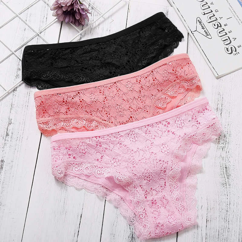 Women Lace Panties 3pcs/set Sexy Briefs Fashion Cotton Low Waist Female Underwear Intimates Ladies Panty Lingerie Drop shipping
Women Lace Panties 3pcs/set Sexy Briefs Fashion Cotton Low Waist Female Underwear Intimates Ladies Panty Lingerie Drop shipping
