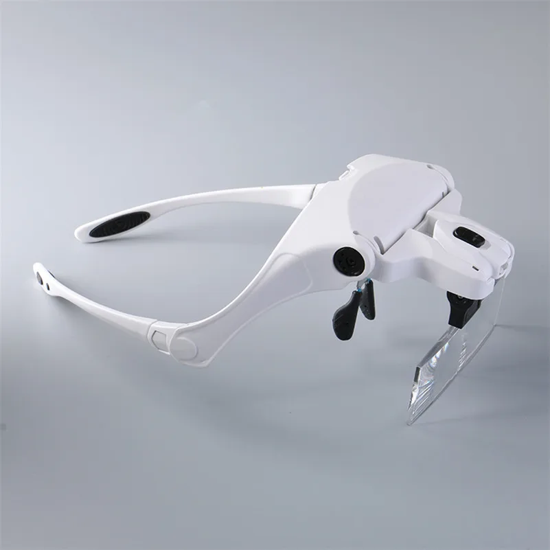 

1PCS Magnifier Glasses Eyelash Extension LED Light Magnifying Glasses Hand 5 Lenses Magnifier Spectacles(1x,1.5x,2x, 2.5x, 3.5x)