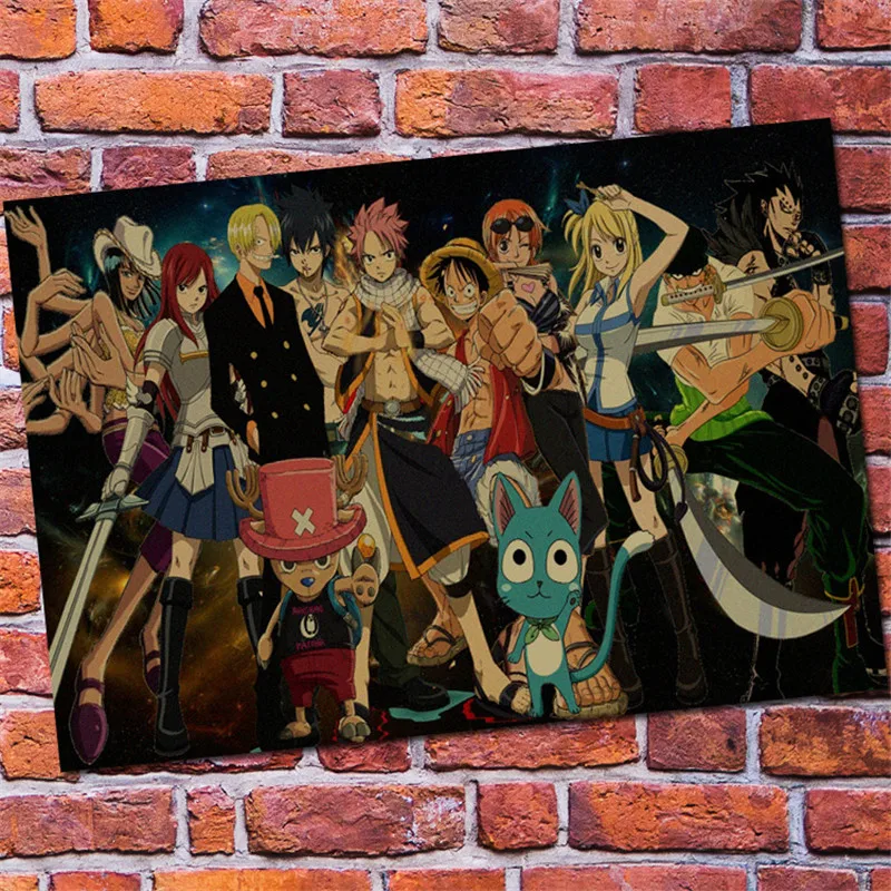 One Piece and Fairy Tail Poster Wall