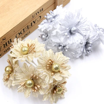 6pcs Beautiful Gold Silver Artificial Flowers DIY Headwear Accessories Wedding Festival Home Table Garden Decoration Fake Flower
6pcs Beautiful Gold Silver Artificial Flowers DIY Headwear Accessories Wedding Festival Home Table Garden Decoration Fake Flower