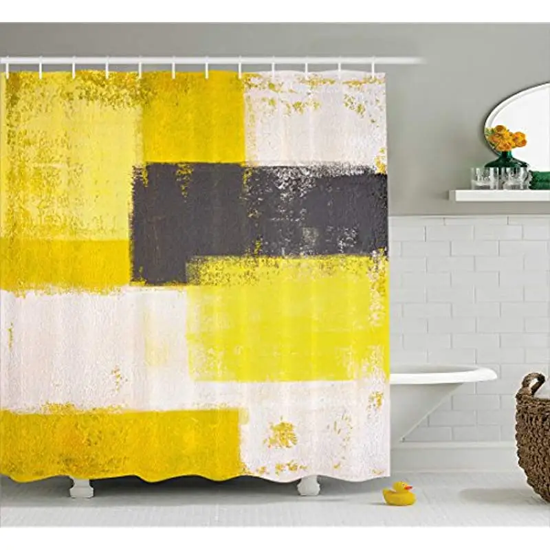 Vixm Grey and Yellow Shower Curtain Abstract Grunge Style Brushstrokes Painting Style Fabric Bath Curtains
Vixm Grey and Yellow Shower Curtain Abstract Grunge Style Brushstrokes Painting Style Fabric Bath Curtains
