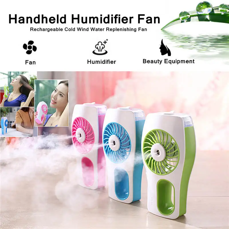Rechargeable Portable Personal Handheld USB Misting Cooling Fan Air Humidifier Green/Blue/Pink Uitra-quiet Fan Keep Cool Relaxed
Rechargeable Portable Personal Handheld USB Misting Cooling Fan Air Humidifier Green/Blue/Pink Uitra-quiet Fan Keep Cool Relaxed