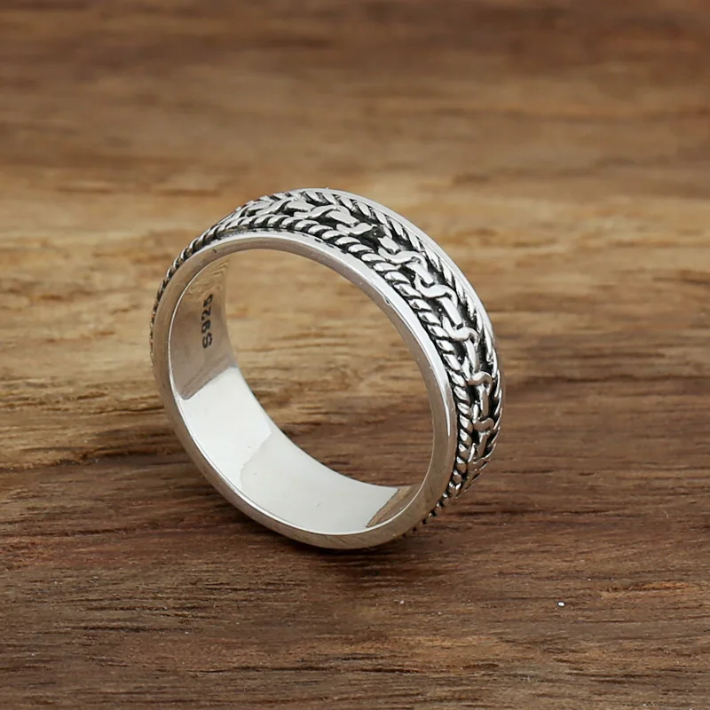 FNJ Rope Ring 925 Silver Jewelry New Fashion S925 Sterling Silver Rings for Women Men Size 7.5-11 bague
FNJ Rope Ring 925 Silver Jewelry New Fashion S925 Sterling Silver Rings for Women Men Size 7.5-11 bague