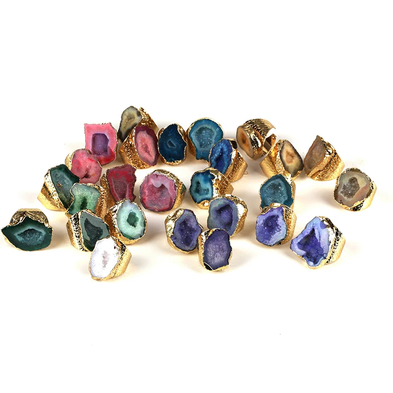 KEJIALAI Natural Rough Multi Colors Crstal Druzy Precious Stone Slice Bead Charm aAdjust Open Hammered Ring Cuff for Woman Man
KEJIALAI Natural Rough Multi Colors Crstal Druzy Precious Stone Slice Bead Charm aAdjust Open Hammered Ring Cuff for Woman Man