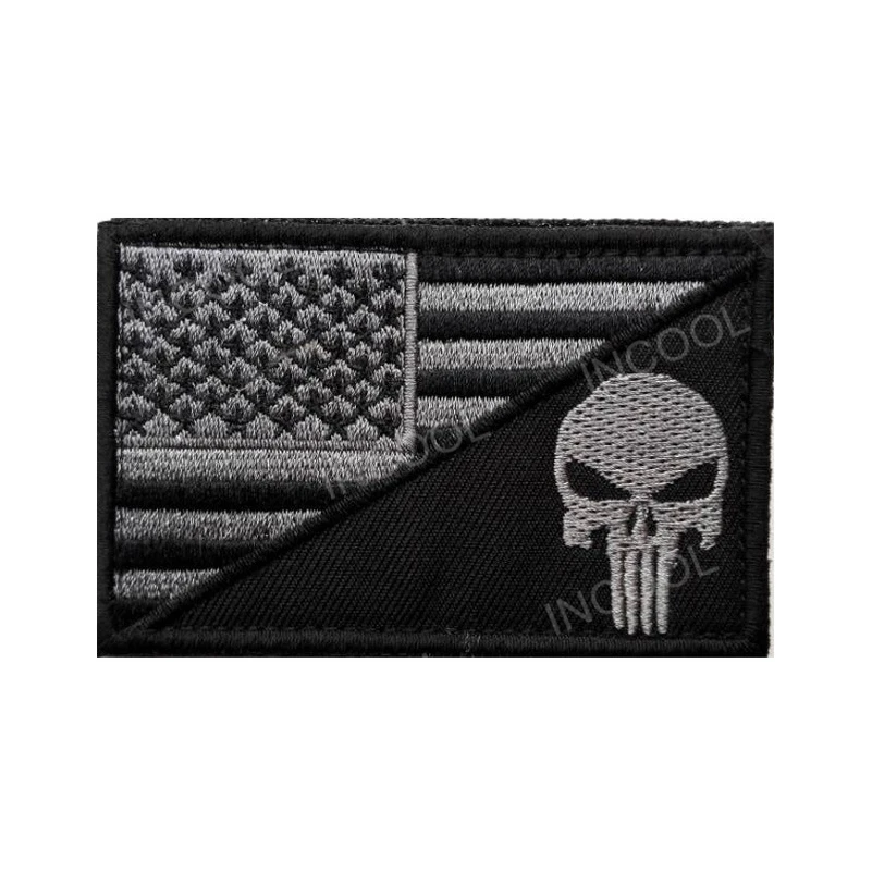 American Flag W/Skull Eyes Embroidery Patch US Army Tactical Military Morale Patches Emblem Appliques Embroidered Badges 8*5 CM
American Flag W/Skull Eyes Embroidery Patch US Army Tactical Military Morale Patches Emblem Appliques Embroidered Badges 8*5 CM