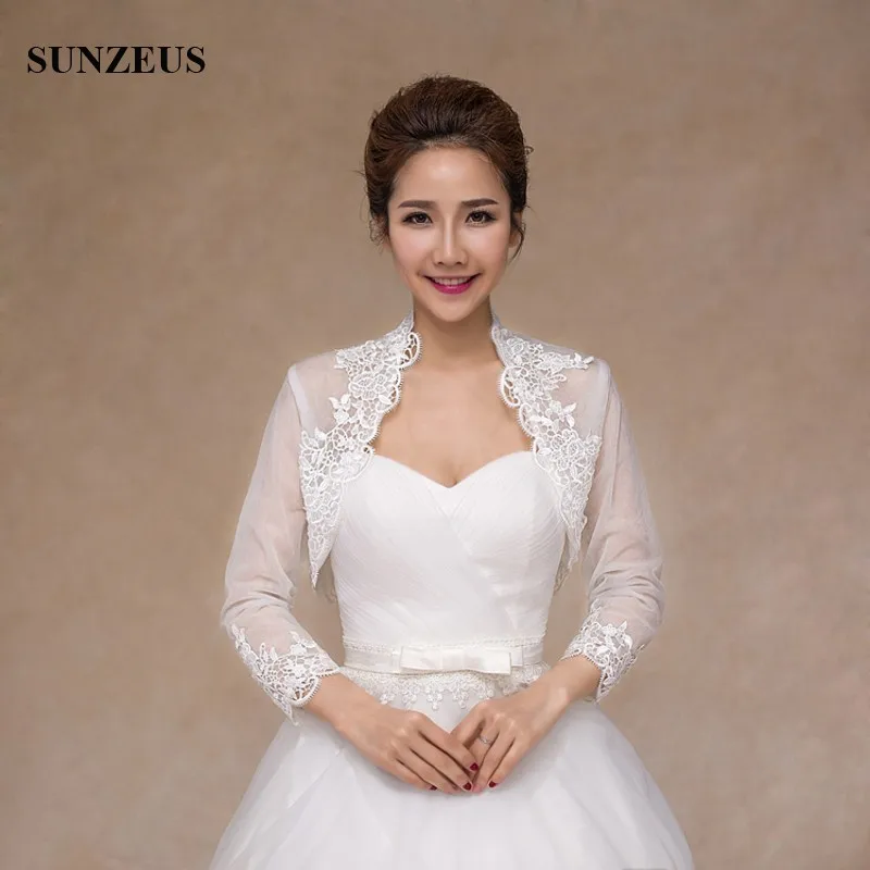 Long Sleeve Bridal Jacket Ivory Tulle Wedding Bolero With Appliques Lace Women Cape Etole Mariage PJ004
Long Sleeve Bridal Jacket Ivory Tulle Wedding Bolero With Appliques Lace Women Cape Etole Mariage PJ004