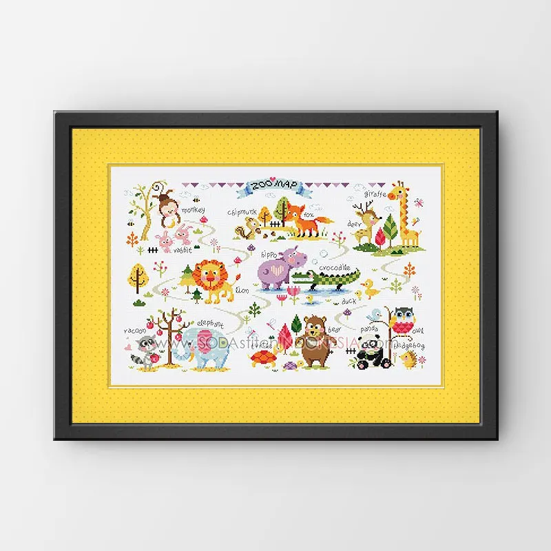 ZOO MAP DIY Craft Stich Cross Stitch Package Cotton Fabric Needlework Embroidery Crafts Counted Cross-Stitching Kit
ZOO MAP DIY Craft Stich Cross Stitch Package Cotton Fabric Needlework Embroidery Crafts Counted Cross-Stitching Kit