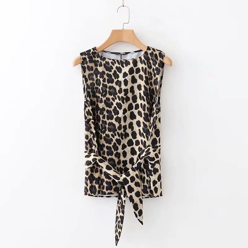 women vintage sexy sleeveless leopard print casual smock blouse shirts women fashion sashes chic femininas blusas tops LS2758
women vintage sexy sleeveless leopard print casual smock blouse shirts women fashion sashes chic femininas blusas tops LS2758