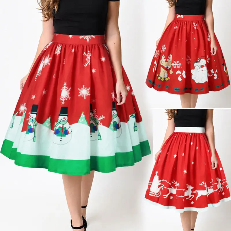 Women Christmas Evening Cocktail Party Petty skirt Bubble Skirt Snowmen Santa Red Knee-Length Skirts
Women Christmas Evening Cocktail Party Petty skirt Bubble Skirt Snowmen Santa Red Knee-Length Skirts