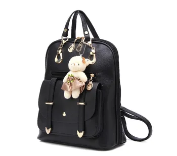 Summer 2017 Women Leather Backpack for Students School Bags Backpack for Teenager Girls Korean Style RucksacK With Bear Pendant
Summer 2017 Women Leather Backpack for Students School Bags Backpack for Teenager Girls Korean Style RucksacK With Bear Pendant