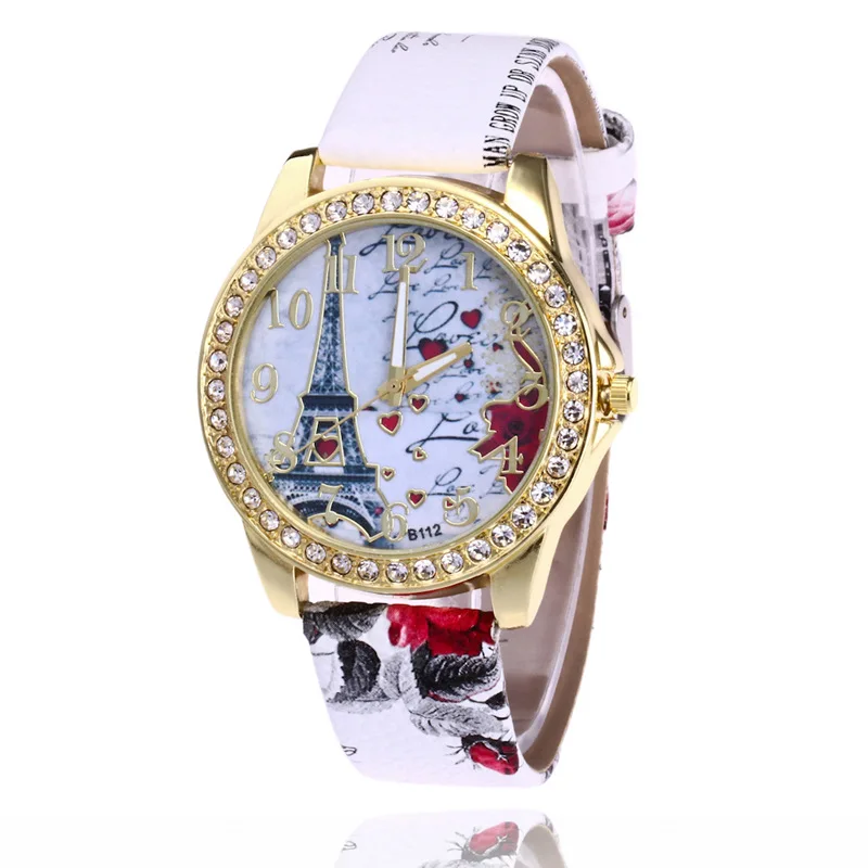 Hot Sales Fashion Eiffel Tower Heart Leather Watches Women Ladies Crystal Dress Quartz Wrist Watch Relojes Mujer B129
Hot Sales Fashion Eiffel Tower Heart Leather Watches Women Ladies Crystal Dress Quartz Wrist Watch Relojes Mujer B129