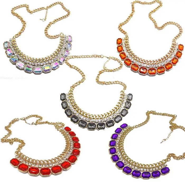 Free Shipping 2018 new jewelry European style fashion Punk Luxury noble gem inlaying necklace royal crystal colorful gold chain
Free Shipping 2018 new jewelry European style fashion Punk Luxury noble gem inlaying necklace royal crystal colorful gold chain