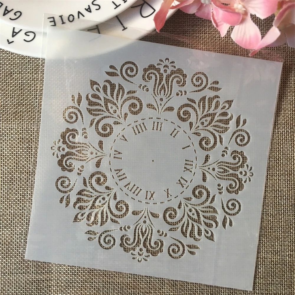 6*6inch Clock Flower Rome DIY Layering Stencils Painting Scrapbook Coloring Embossing Album Decorative Card Template
6*6inch Clock Flower Rome DIY Layering Stencils Painting Scrapbook Coloring Embossing Album Decorative Card Template
