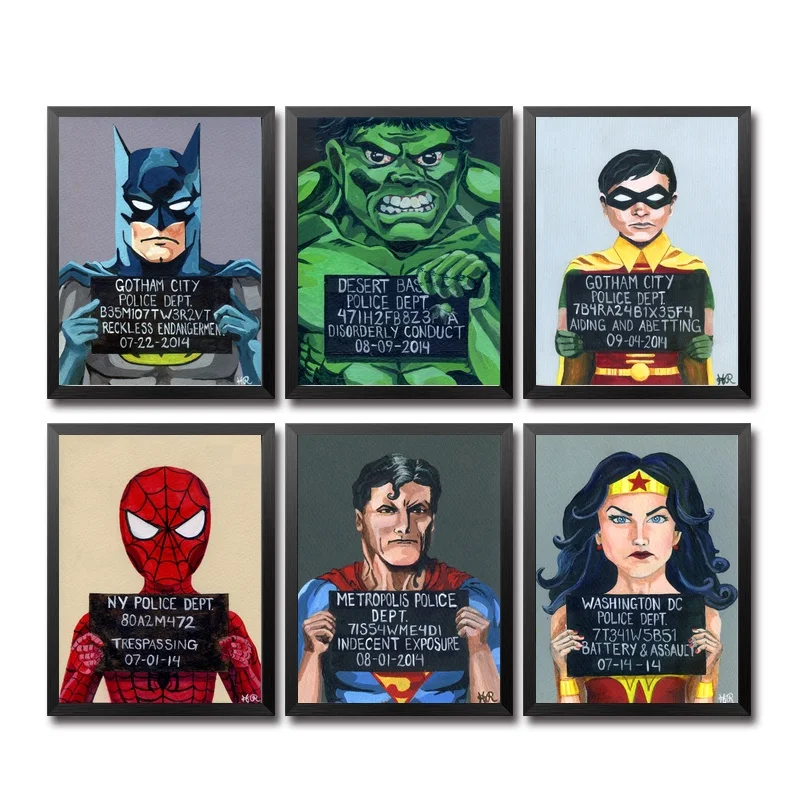 DC Comics Marvel Super Heroes Superheroes Mugshots Funny Movie Poster Art Wall Canvas Prints Canvas Art Oil Paintings No Frame
DC Comics Marvel Super Heroes Superheroes Mugshots Funny Movie Poster Art Wall Canvas Prints Canvas Art Oil Paintings No Frame