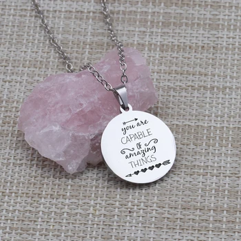 Mirror Style Necklace Engraved"You Are Capable Of Amazing Things"Inspirational Jewelry Gift To Friend Uplifting Choker
Mirror Style Necklace Engraved"You Are Capable Of Amazing Things"Inspirational Jewelry Gift To Friend Uplifting Choker