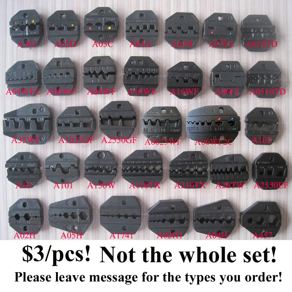 Die Sets for AM-10 Pneumatic Crimping Tools and EM-6B1/2 Electrical Crimping Tools
Die Sets for AM-10 Pneumatic Crimping Tools and EM-6B1/2 Electrical Crimping Tools