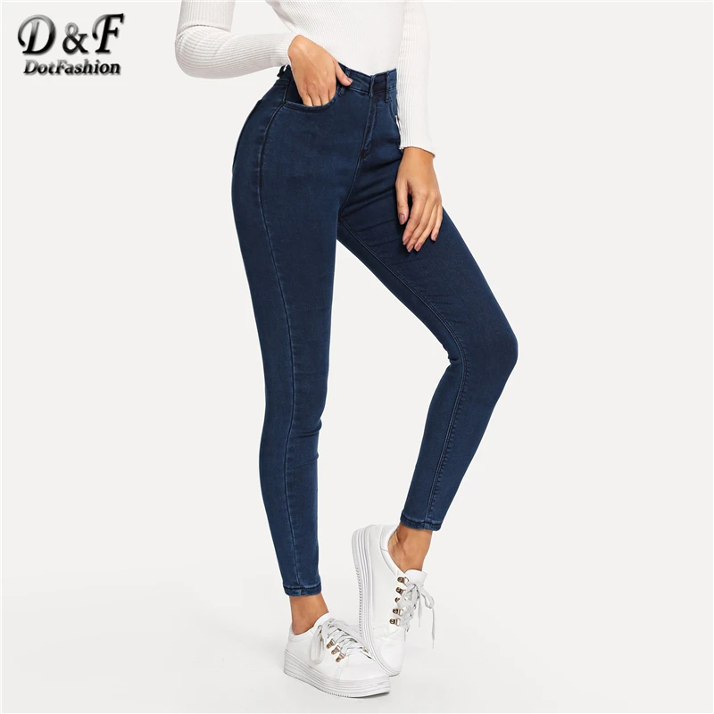 Dotfashion Navy Plain Skinny Jeans Woman 2019 Spring Autumn Casual High Waisted Jeans Skinny Pants Button Fly Denim Trousers
Dotfashion Navy Plain Skinny Jeans Woman 2019 Spring Autumn Casual High Waisted Jeans Skinny Pants Button Fly Denim Trousers