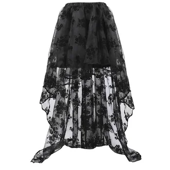 

Gothic Skirt Women Summer Steampunk Clothing High Low Vintage Party Skirts Medieval Victorian Goth Renaissance Lace Skirt Faldas