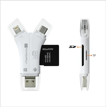 New Stylish 4 in 1 Micro USB Type C OTG SD TF Exter Memory Card Reader for IOS iPhone Android Samsung Phones
New Stylish 4 in 1 Micro USB Type C OTG SD TF Exter Memory Card Reader for IOS iPhone Android Samsung Phones