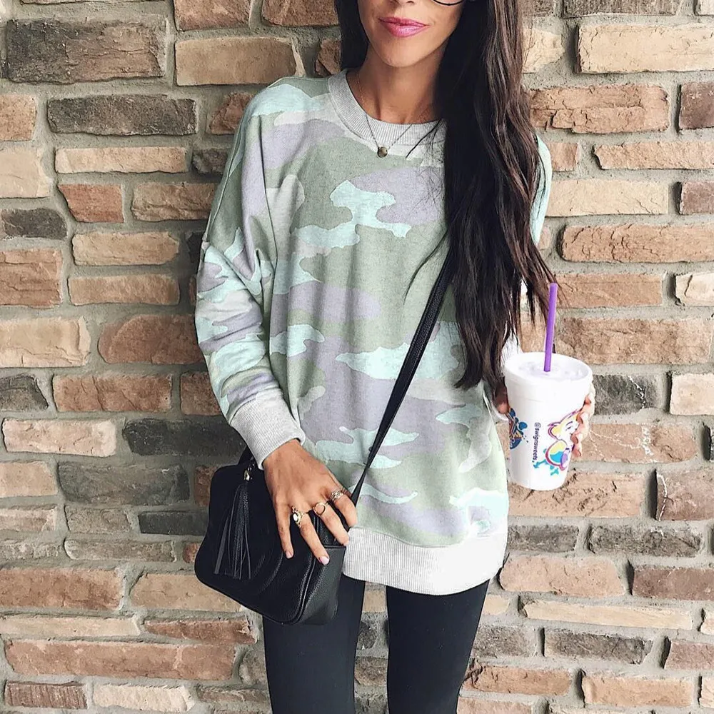 Women Long Sleeve Camouflage O-Neck Pullover blouse 2018 Summer Autumn Women Fashion Loose Casual Female Sweatshirt Sep18
Women Long Sleeve Camouflage O-Neck Pullover blouse 2018 Summer Autumn Women Fashion Loose Casual Female Sweatshirt Sep18