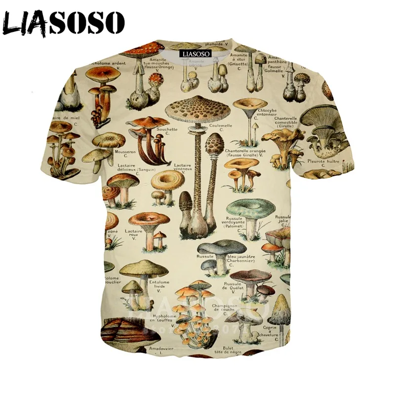 Mushroom T Shirt LIASOSO Summer Men Women Sweatshirt 3D Print Plant Fashion Short Sleeve Hip Hop Tops Streetwear Pullover B027
Mushroom T Shirt LIASOSO Summer Men Women Sweatshirt 3D Print Plant Fashion Short Sleeve Hip Hop Tops Streetwear Pullover B027
