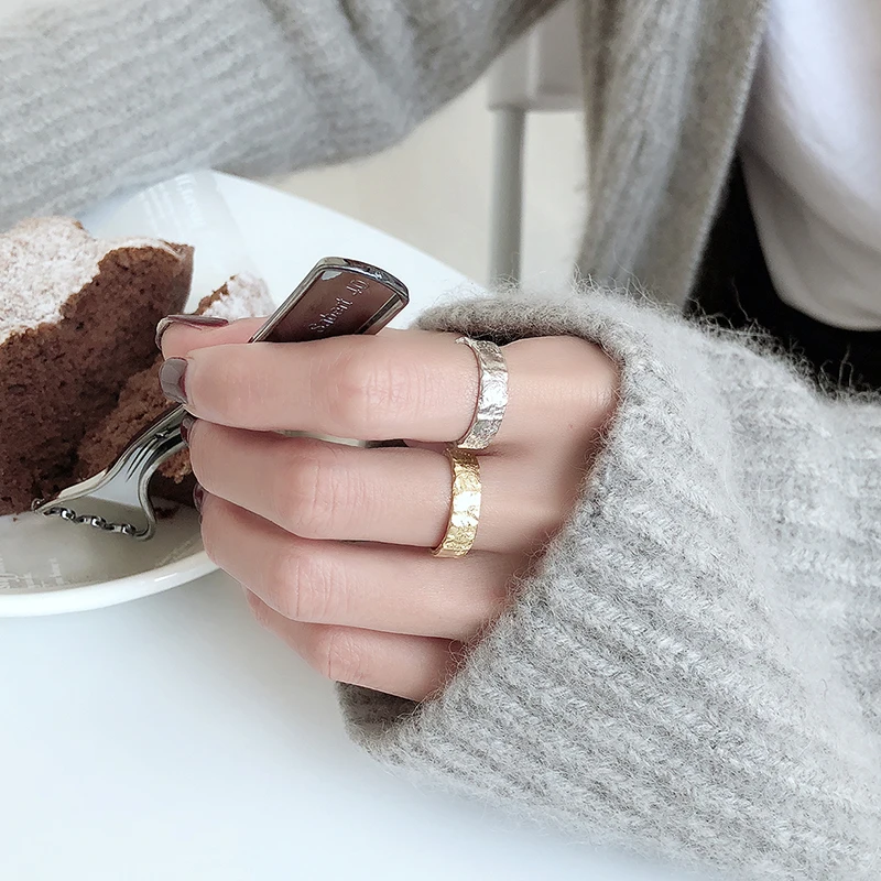 S925 sterling silver tin foil paper pattern ring irregular concave convex opening ring for men's woman's jewelry
S925 sterling silver tin foil paper pattern ring irregular concave convex opening ring for men's woman's jewelry
