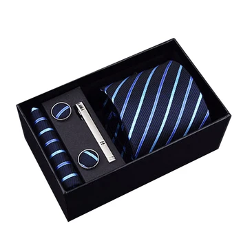 Men's Wide Polyester silk Italian Ties Cuff link Hankie Clips Custom Checked Gravatas Necktie Sets Ties for Formal Business
Men's Wide Polyester silk Italian Ties Cuff link Hankie Clips Custom Checked Gravatas Necktie Sets Ties for Formal Business