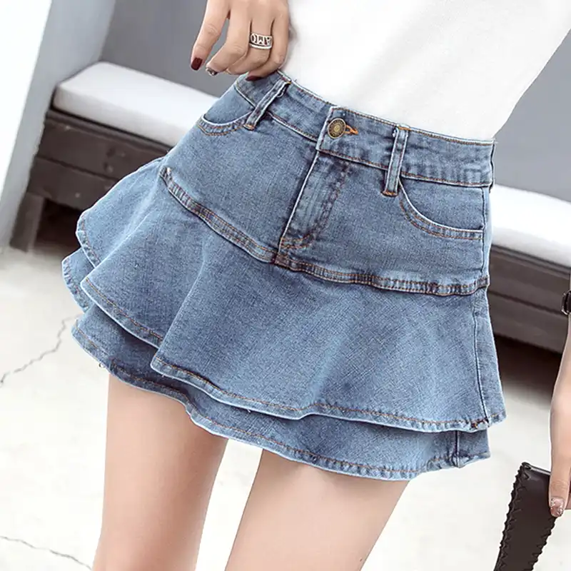 blue jean mini skirt plus size