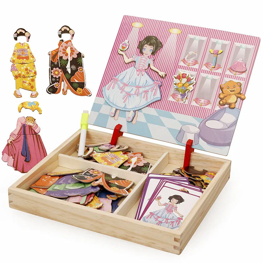 Girls Dressing Jigsaw drawing board Princess puzzle Wodden Puzzles Magnetic puzzles Educational toys
Girls Dressing Jigsaw drawing board Princess puzzle Wodden Puzzles Magnetic puzzles Educational toys