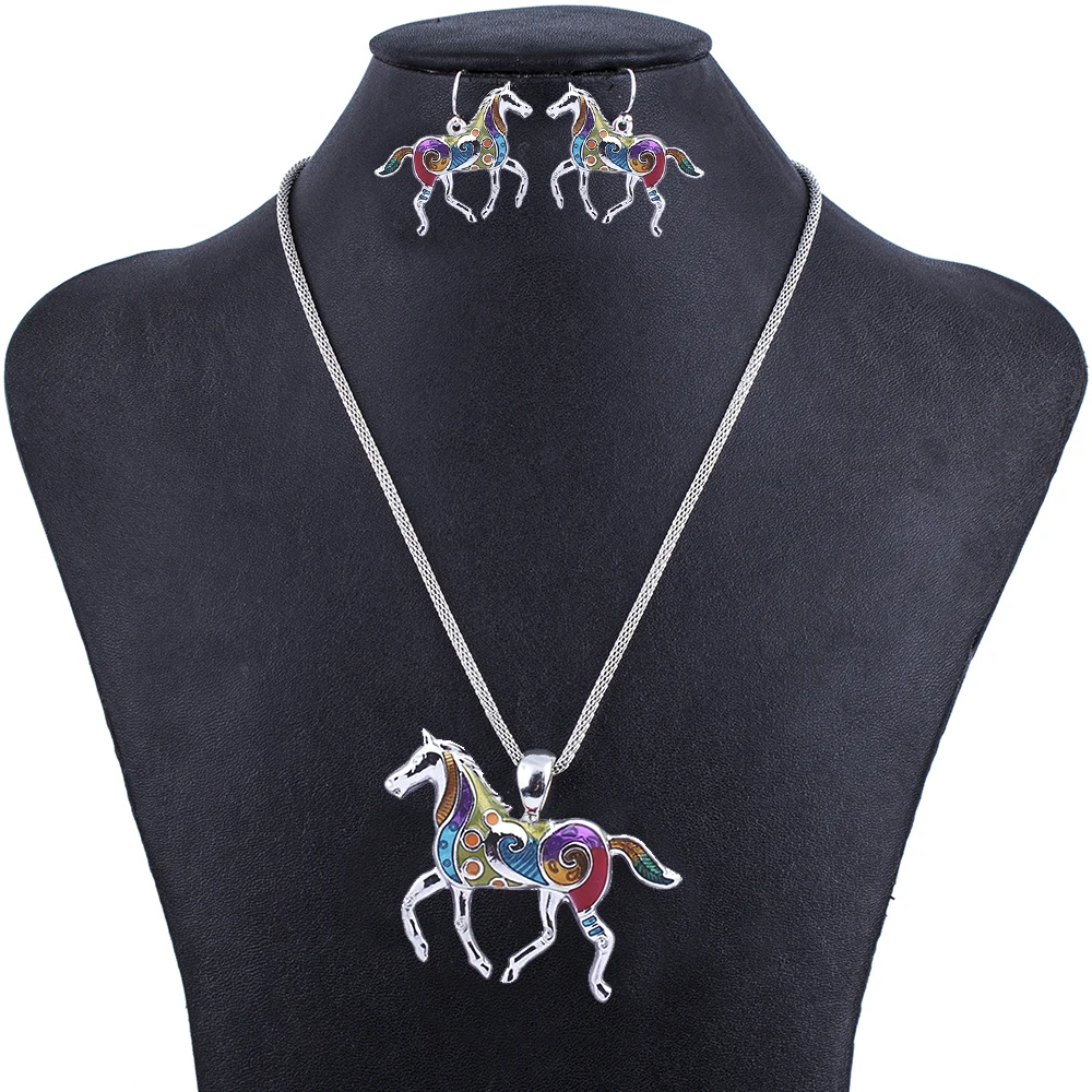 1set Horse Necklaces Earrings Set Alloy Unique Horse Design Gift Animal Pendant Jewelry Sets Rainbow Charm Accessories
1set Horse Necklaces Earrings Set Alloy Unique Horse Design Gift Animal Pendant Jewelry Sets Rainbow Charm Accessories
