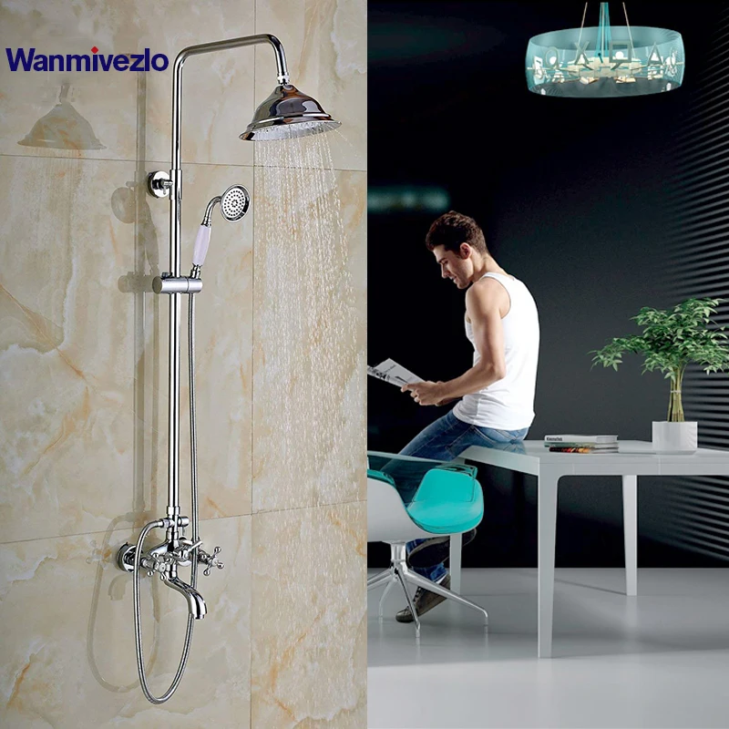 Wanmivezlo Polished Chrome Shower Faucet Set Ceramic handle Mixer Tap Round Rainfall Shower Head Wall Mounted Shower Faucet
Wanmivezlo Polished Chrome Shower Faucet Set Ceramic handle Mixer Tap Round Rainfall Shower Head Wall Mounted Shower Faucet