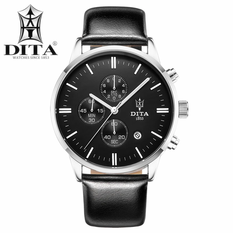 

Mens watches DITA Chronograph Quartz watch Classic Sport wristwatch Women Geniune Leather Strap Stop Watch Hotsell Fashion