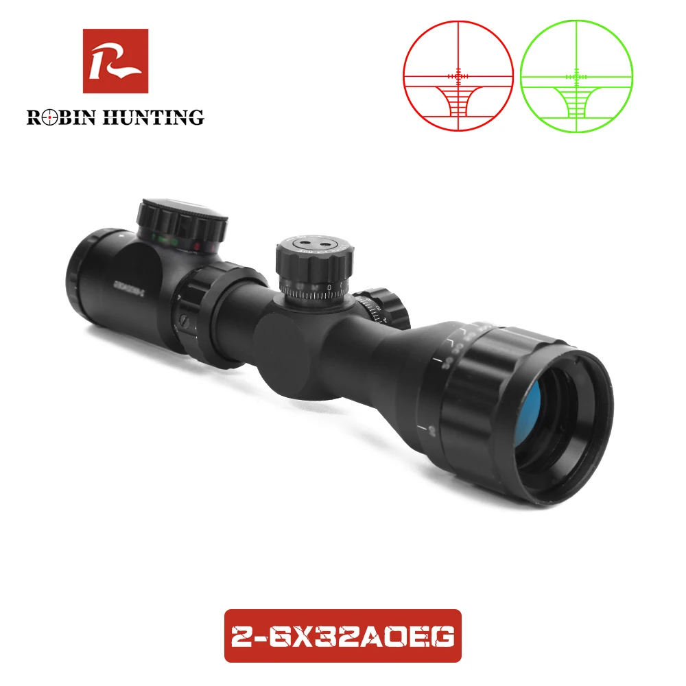 2-6X32AOEG Riflescope Hunting Sight Red Green Dot Illuminated Reticle Optical Sight For Air Gun Airsoft Tratical Rifle Scope
2-6X32AOEG Riflescope Hunting Sight Red Green Dot Illuminated Reticle Optical Sight For Air Gun Airsoft Tratical Rifle Scope