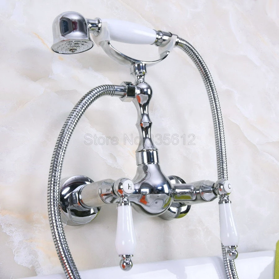 Polished Chrome Bath Faucets Wall Mounted Bathroom Basin Mixer Tap With Hand Shower Head Bath & Shower Faucet tna213
Polished Chrome Bath Faucets Wall Mounted Bathroom Basin Mixer Tap With Hand Shower Head Bath & Shower Faucet tna213