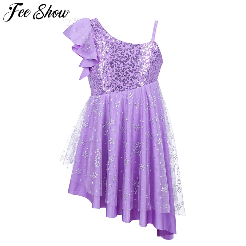 Kids Girl Ballet Dress One-Shoulder Ballerina Tutu Costume Sequins Irregular Hem Ballet Dance Dress Gymnastics Leotard for Girls
Kids Girl Ballet Dress One-Shoulder Ballerina Tutu Costume Sequins Irregular Hem Ballet Dance Dress Gymnastics Leotard for Girls